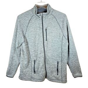 Swiss Tech Men’s Large Gray Full Zip Sweater Cardigan Jacket Size‎ Zip Pockets